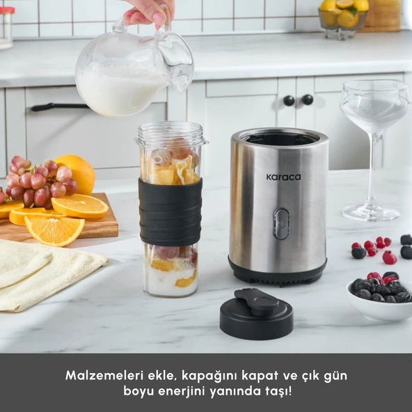 Karaca Smooth and Move Inox 350W Personal Kişisel Smoothie Blender - 6