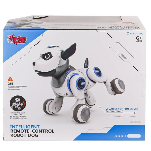 G55 Kumandalı Şarjlı Işıklı Müzikli İnteraktif Robot Köpek -Vardem Oyuncak - 2