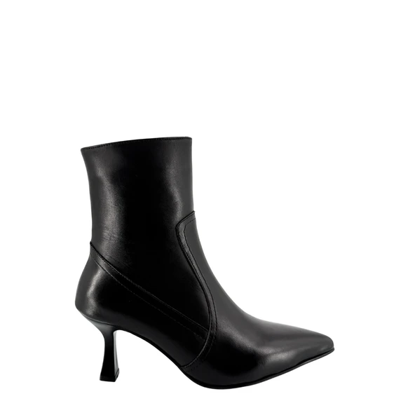 Hobby 2660 Hakiki Deri İnce Topuklu Kadın Bot - Resim 5