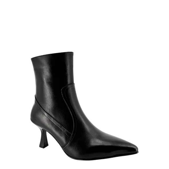 Hobby 2660 Hakiki Deri İnce Topuklu Kadın Bot - Resim 6