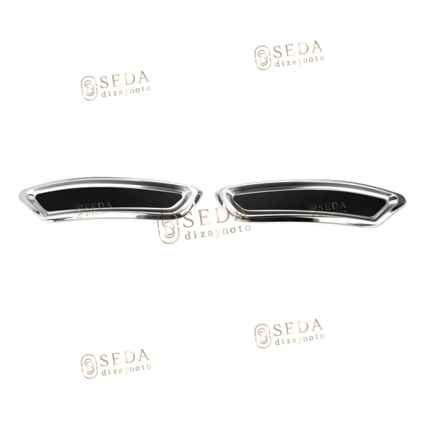 VW Passat B8 SD 2015 > 2019 Egzoz Çıkış Kromu 2 Prç. P. Çelik - Resim 2