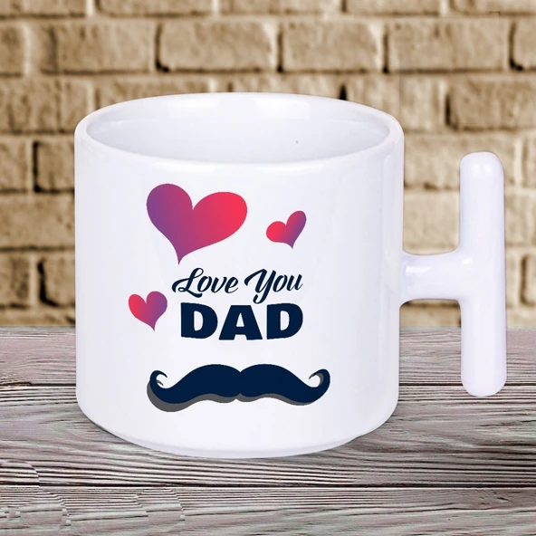 Love You Dad Baskılı Babalar Günü T Kupa Bardak ürün görseli
