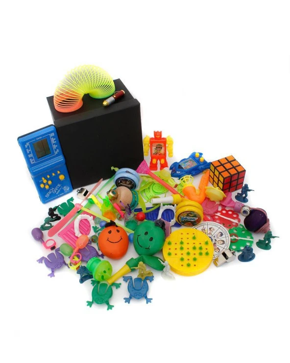 Nostaljik Özel Oyuncak Kutusu Mavi Tetrisli