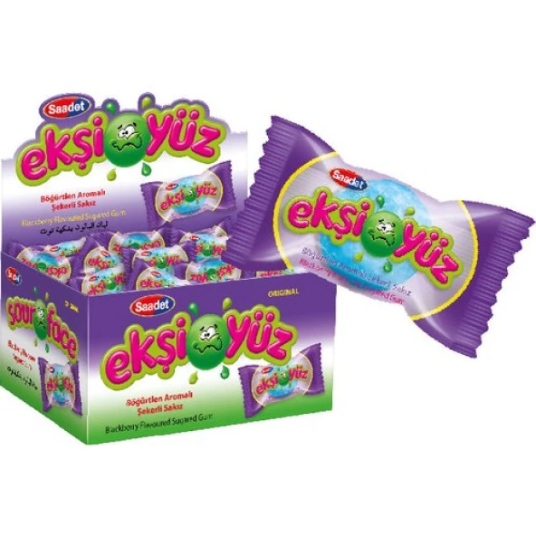 Saadet Ekşiyüz Sakız 100 Adet Böğürtlen Aromalı