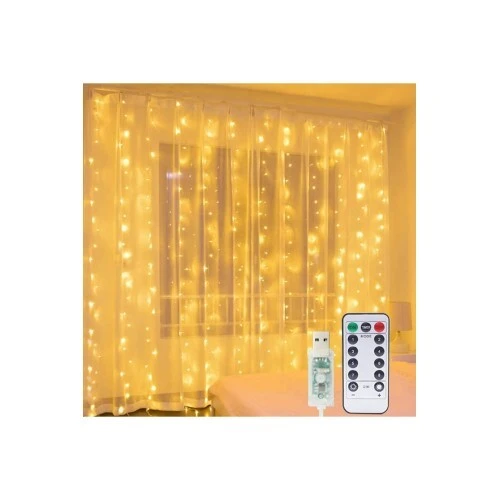 8 Fonksiyonlu Peri Perde Led Uzaktan Kumandalı Günışığı Perde Peri Led (3 mt x 3 mt) - 2