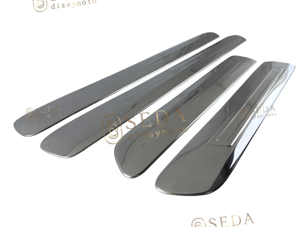 Fiat Doblo 1 Facelift Panel Van/Lav 2006 > 2010 Yan Kapı Çıtası 4 Prç. P. Çelik (Geniş) - Resim 5