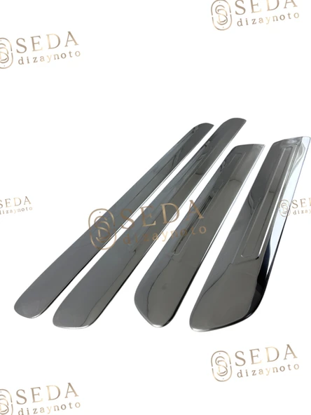 Fiat Doblo 1 Facelift Panel Van/Lav 2006 > 2010 Yan Kapı Çıtası 4 Prç. P. Çelik (Geniş) - Resim 2