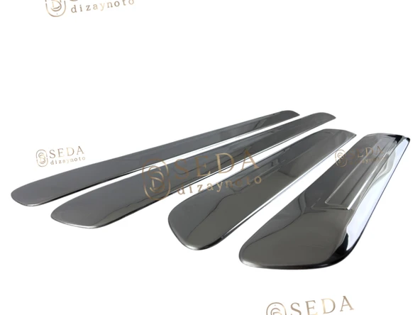 Fiat Doblo 1 Facelift Panel Van/Lav 2006 > 2010 Yan Kapı Çıtası 4 Prç. P. Çelik (Geniş) - Resim 4