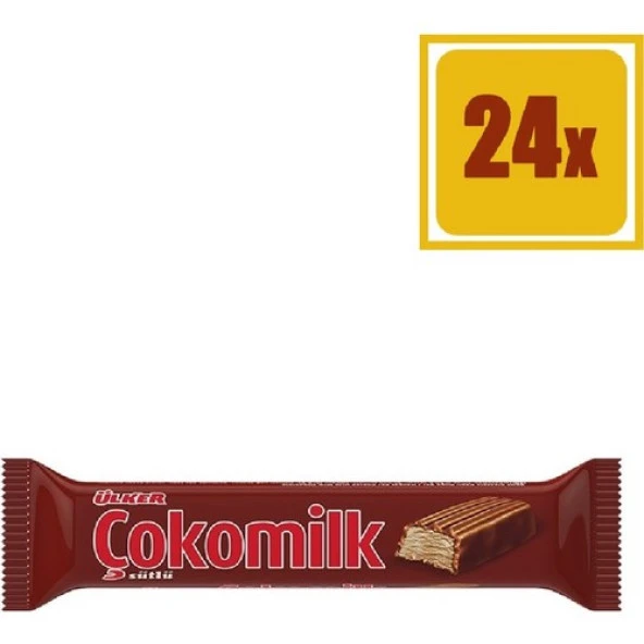 Ülker Çokomilk Sütlü Çikolata 24 gr 24Lü Set