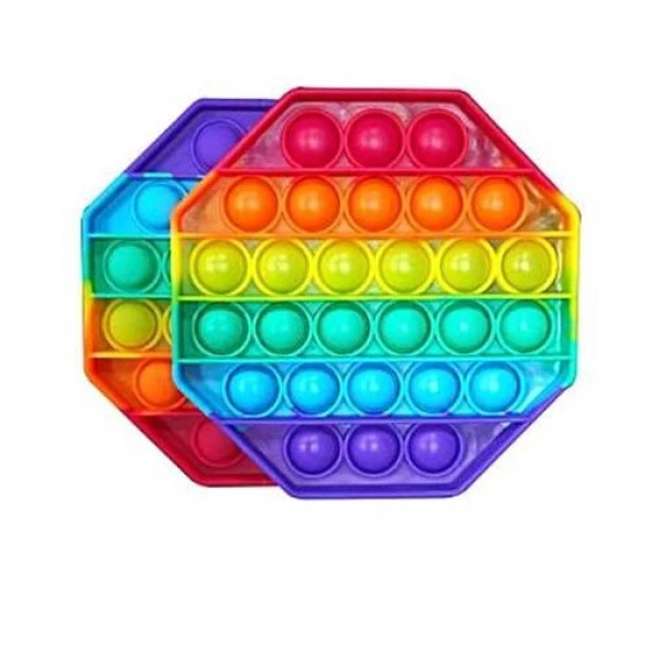 Pop It Duyusal Zihinsel Oyuncak  ( Rainbow Renk, Sekizgen ) - 2