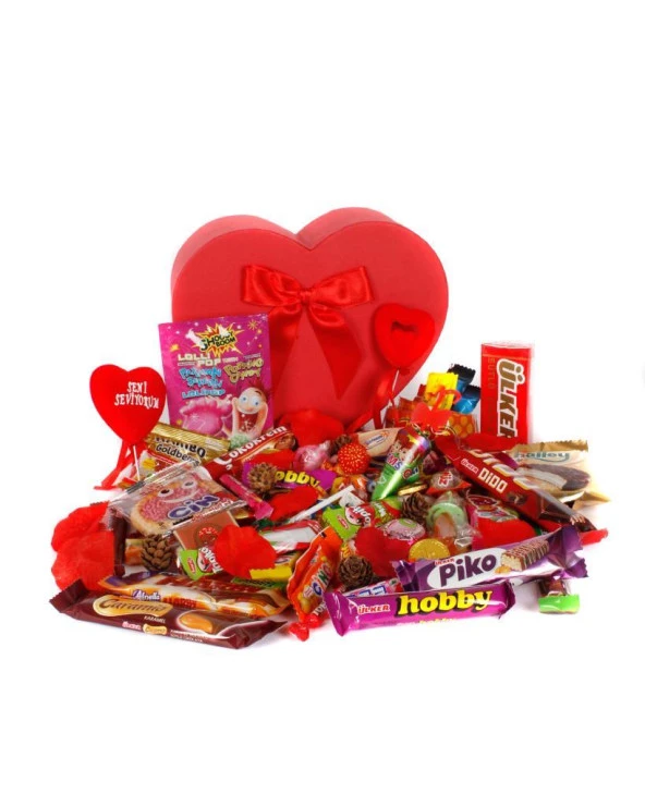 Sevgiliye Özel Nostaljik Kalp Kutu Büyük Boy