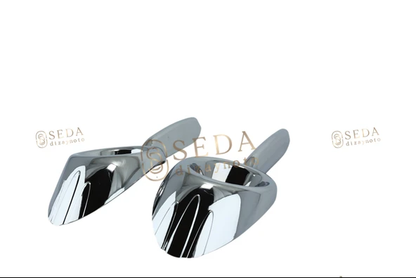 Fiat Doblo 2 Panel Van/Lav 2010 > 2014 Sis Farı Çerçevesi 2 Prç. ABS Krom - Resim 2