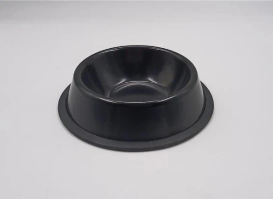 Siyah Çelik Kedi Köpek Mama-Su Kabı 16 Cm - 1