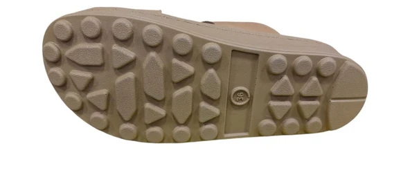 MAMMAMİA D25YT-1295 KALIN TABAN YUMUŞAK DERİ KADIN SANDALET - 10