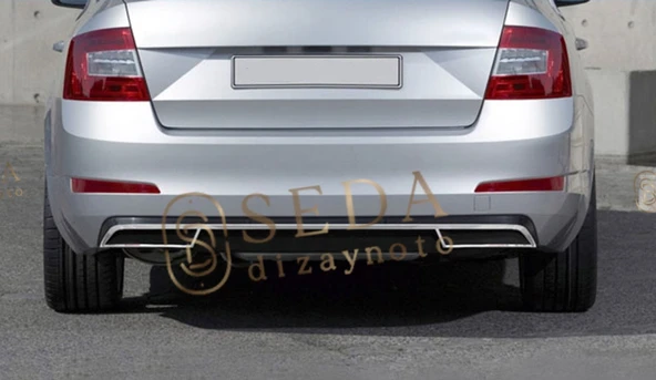 Skoda Octavia 3(A7) SD 2013 > Egzoz Çerçevesi+Ara Çıta 3 Prç.P. Çelik - Resim 4