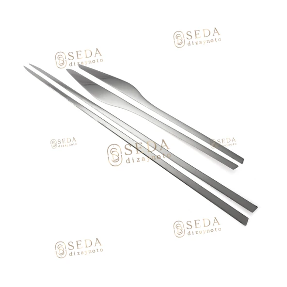 Renault Clio 4 HB /SW 2012 > Yan Kapı Çıtası 4 Prç. P. Çelik (Formlu) ürün görseli