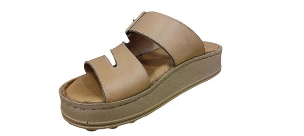 MAMMAMİA D25YT-1295 KALIN TABAN YUMUŞAK DERİ KADIN SANDALET - 9