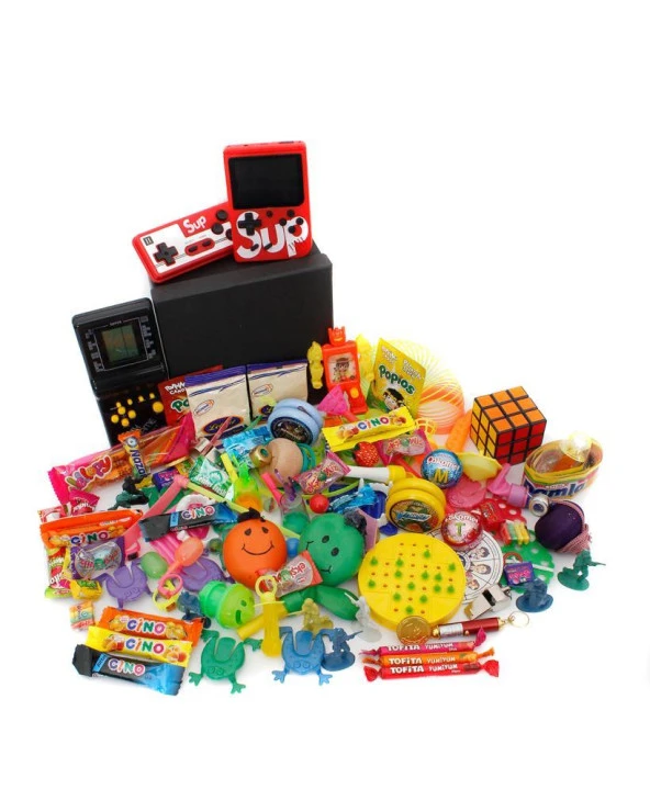 Nostaljik Bakkal Özel Gıda Ve Oyuncak Kutusu , Siyah Tetris Ve Atarili