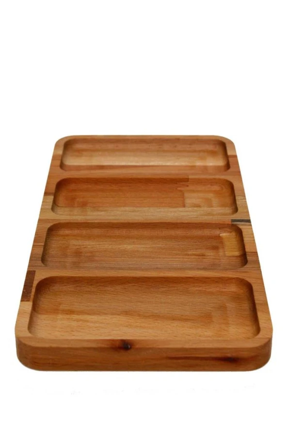 Raven Home Studio Masif Ahşap Çerezlik - Kahvaltı - Kahve - Meyve Sunum Tabağı Tabak Naturel - 3