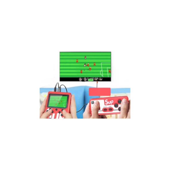 Nostaljik Video Oyun Konsolu 3" 400 Oyunlu Mini Atari Gameboy 2 Oyunculu Kırmızı - 2