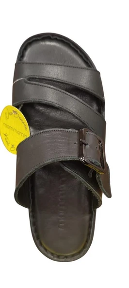 MAMMAMİA D25YT-1295 KALIN TABAN YUMUŞAK DERİ KADIN SANDALET - 6