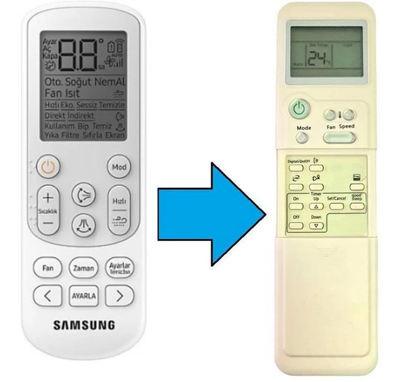 Samsung ile uyumlu Klima Kumandası-Resimde Sağdaki Gönderilir ürün görseli