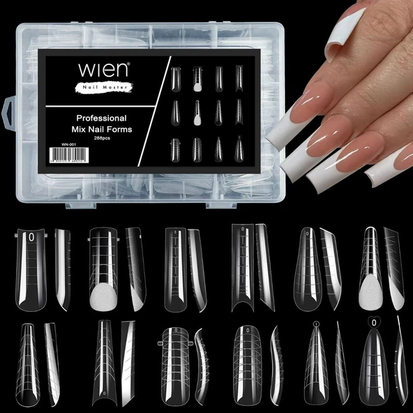 Protez Tırnak Üst Form Jel Polygel Acrygel - Akrijel ve Polijel İçin Üst Form Şablon 288li WN-001 ürün görseli