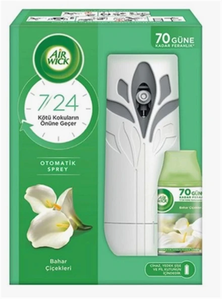 Airwick Otomatik Sprey + Yedeği (Bahar Çiçekleri ) Oda Kokusu (70 Güne Kadar Ferahlık) - 1