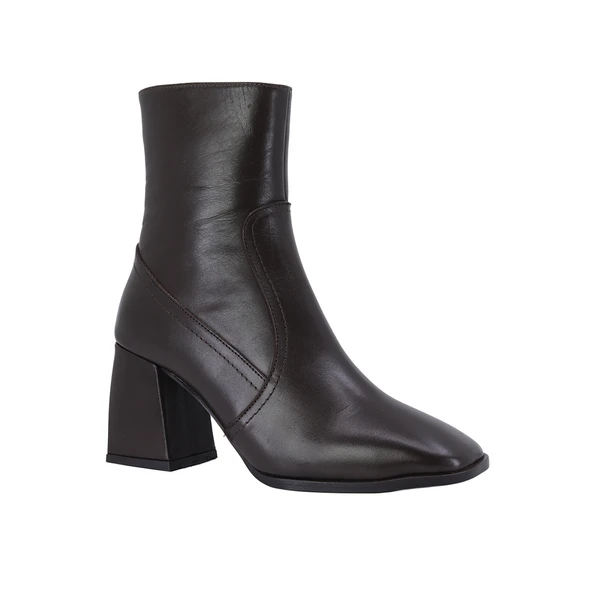 Hobby 2610 Hakiki Deri Topuklu Kadın Bot - Resim 6