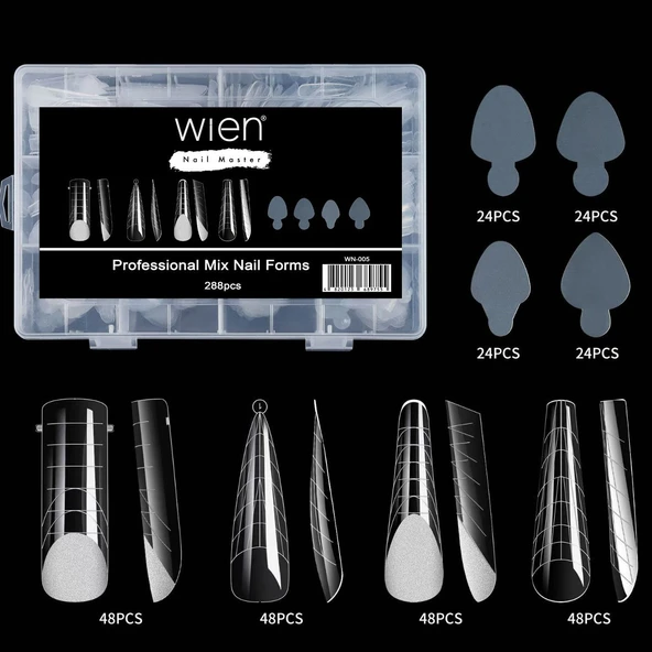 Protez Tırnak Üst Form Jel Polygel Acrygel - Akrijel ve Polijel İçin Üst Form Şablon 288li WN-005