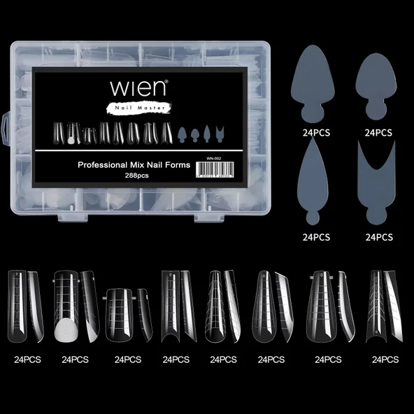 Protez Tırnak Üst Form Jel Polygel Acrygel - Akrijel ve Polijel İçin Üst Form Şablon 288li WN-002 ürün görseli