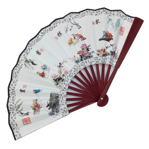 Çin Bambu Kraft Kağıt Yelpaze Orta Çanta Boy No.13 - Resim 2