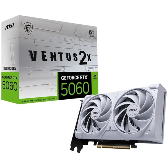 MSI 8GB RTX5060 VENTUS 2X OC WHITE GDDR7 128bit HDMI-DP PCIE 5.0 ürün görseli