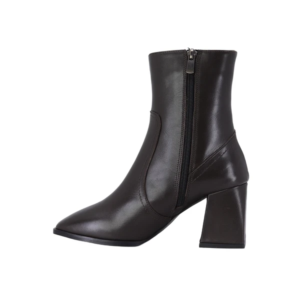 Hobby 2610 Hakiki Deri Topuklu Kadın Bot - Resim 8