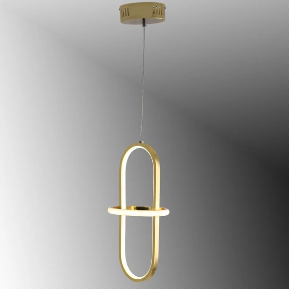 TT006-1-SR TT Aydınlatma Minyon Modeli Tekli Sarı Kaplama Led Avize ürün görseli 1