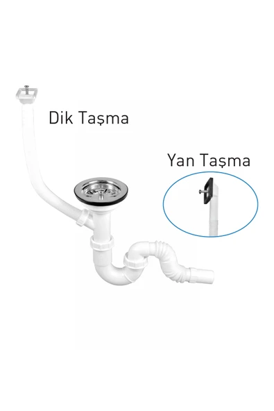 S Tekli Çöpmak Sifonu - Taşmalı Düz Derin - 2
