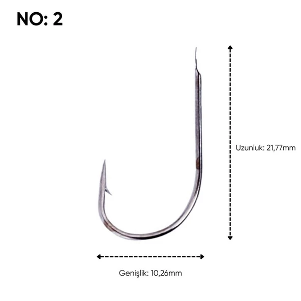 Olta İğnesi - Fishack 505 - No: 2  (1000'li Paket) - 3