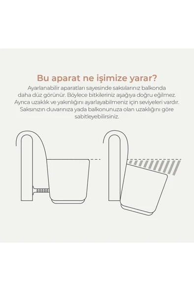 Omnipazar KRS-249 Plastik Pera Askılı Balkon Saksı 3.2 Lt Krem 5 Adet - 5
