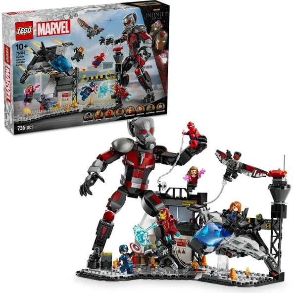 LEGO 76314  Marvel Kaptan Amerika: Kahramanların Savaşı Aksiyon Savaşı ürün görseli 1