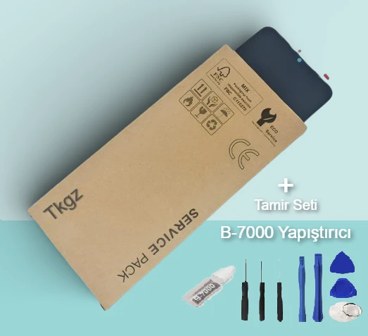 Tkgz - Tcl 20SE Uyumlu Lcd Ekran Dokunmatik SERVİCE - PACK + B-7000 + Montaj Seti