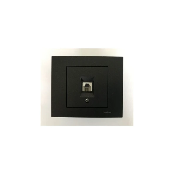 Ovivo Grano Siyah Numeris Telefon Priz Modül+kapak (çerçevesiz)