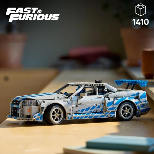 LEGO 42210  Technic™ Daha Hızlı Daha Öfkeli Nissan Skyline Gt-R (R34) Araba -1410 PARÇA- BÜYÜK - Resim 5