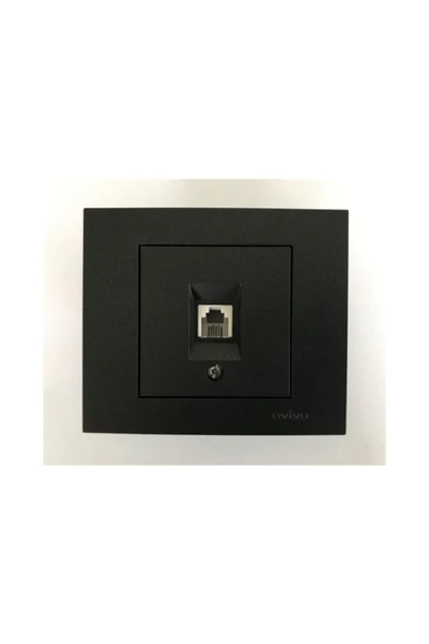 Ovivo Grano Siyah Numeris Telefon Priz Modül+kapak (çerçevesiz) - 2