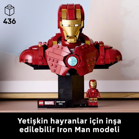 LEGO 76327 Marvel Iron Man Mk4 Büstü - Resim 5