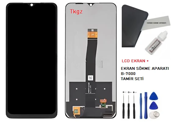 Tkgz - Xiaomi Redmi 10C Uyumlu Lcd Ekran Dokunmatik SERVİCE - PACK + B-7000 + Montaj Seti - Resim 2