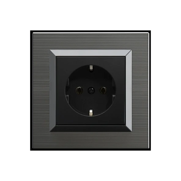 6 Adet Ovivo Quantum Manyetik Gri Topraklı Priz + Çerçeve Dahil ürün görseli 1