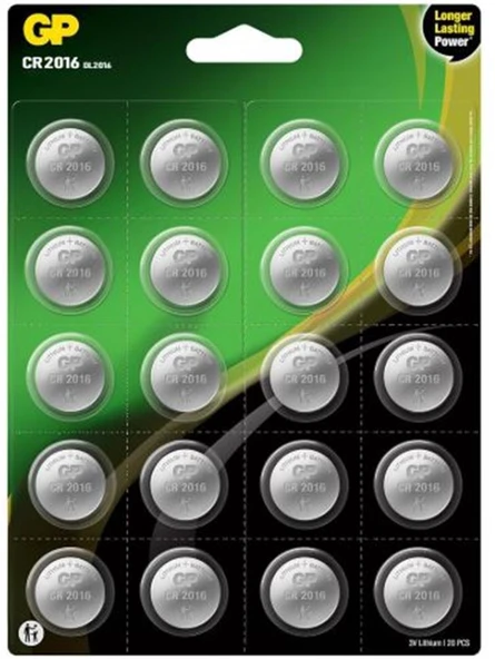 GP CR2016-2CAI20 3V Lityum Pil 20 li Kart ürün görseli