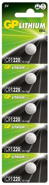 Gp CR1220-C5 3V Lityum Düğme Pil 5'li Paket ürün görseli