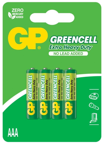 GP Greencel R03 AAA Boy İnce Çinko Kalem Pil 4'lü Paket GP24G-U4 ürün görseli