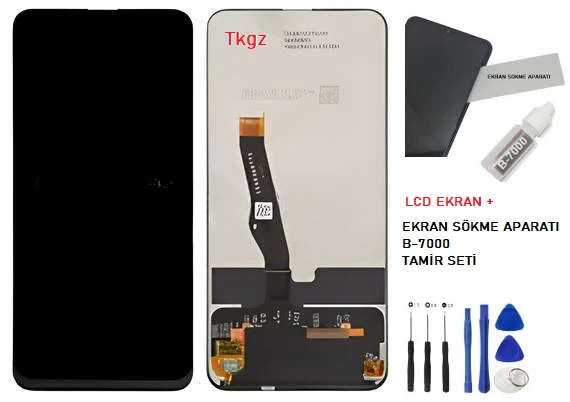 Tkgz - Honor 9X Uyumlu Lcd Ekran Dokunmatik SERVİCE - PACK + B-7000 + Montaj Seti - Resim 2